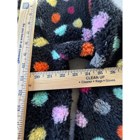 XL Girlie Girl CC Sherpa Pullover Jacket 1/4 Zip Up Black Polka Dot SIZE XL -NEW - Picture 8 of 11